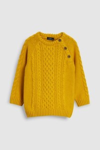 boys mustard coloured cable sweater