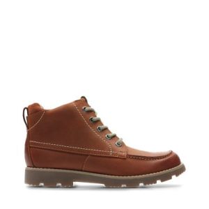 Single brown lace up boot